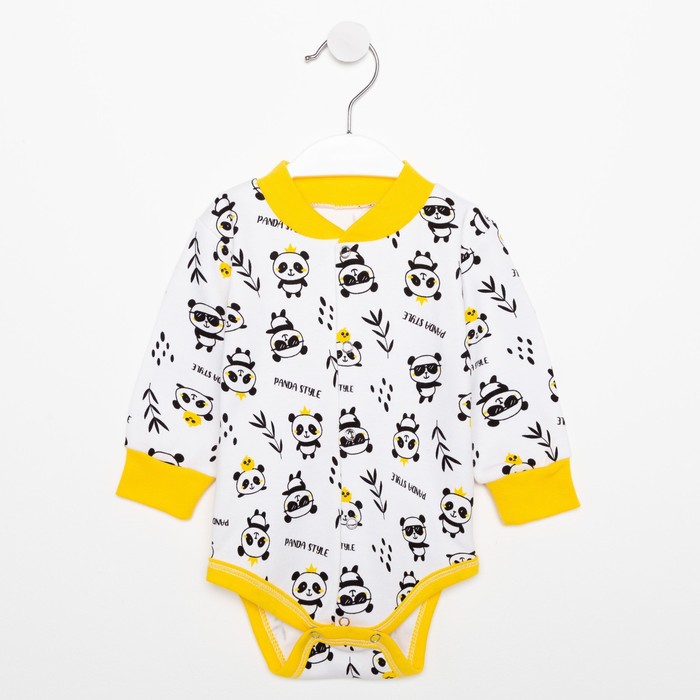 Боди «Панды» детское, цвет белый/жёлтый, рост 80 см
Боди «Панды» детское, цвет белый/жёлтый, рост 80 см