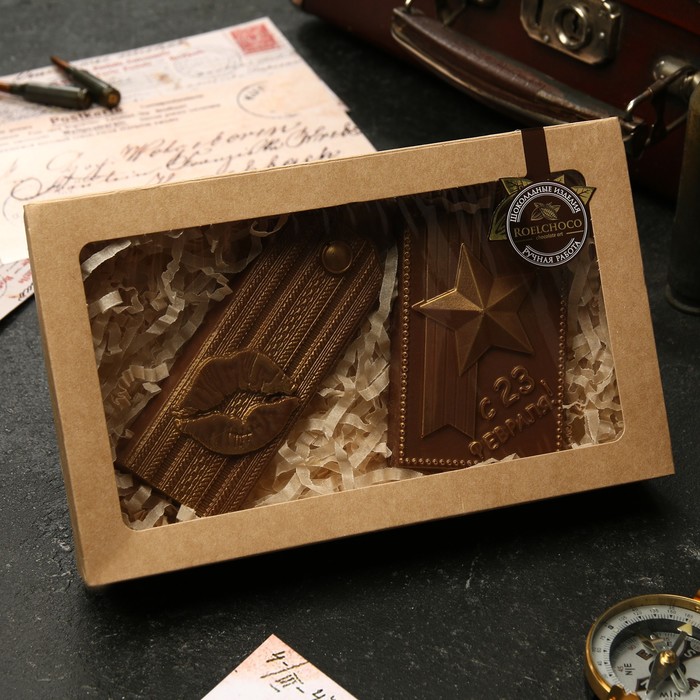 Набор шоколадных фигурок «Погон с поцелуем и 23 февраля прямоугольное», 130 г
Набор шоколадных фигурок «Погон с поцелуем и 23 февраля прямоугольное», 130 г