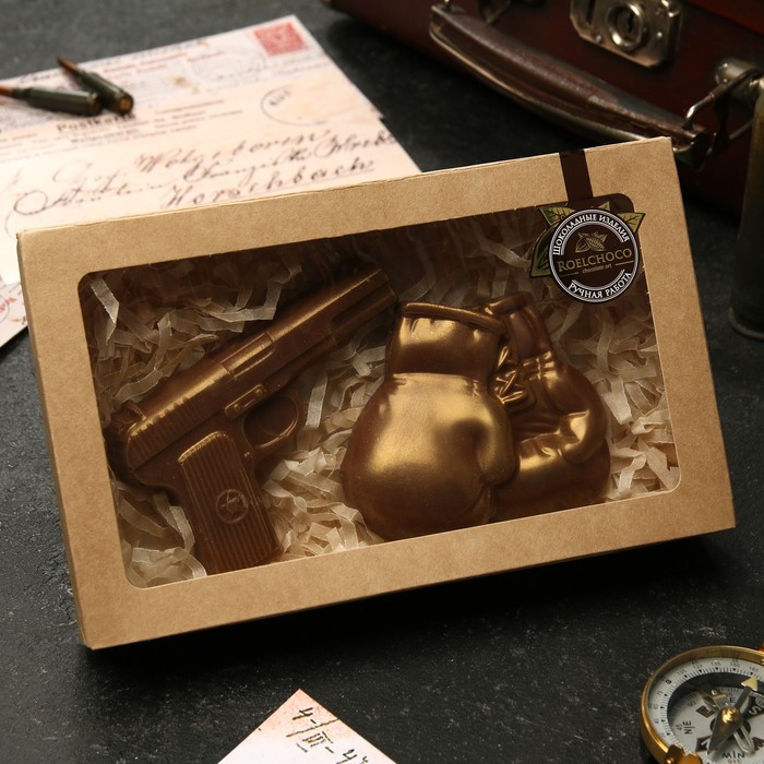 Набор шоколадных фигурок «Пистолет и Боксерские перчатки», 130 г
Набор шоколадных фигурок «Пистолет и Боксерские перчатки», 130 г