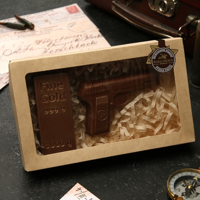 Набор шоколадных фигурок «Пистолет и Слиток золота», 130 г
Набор шоколадных фигурок «Пистолет и Слиток золота», 130 г