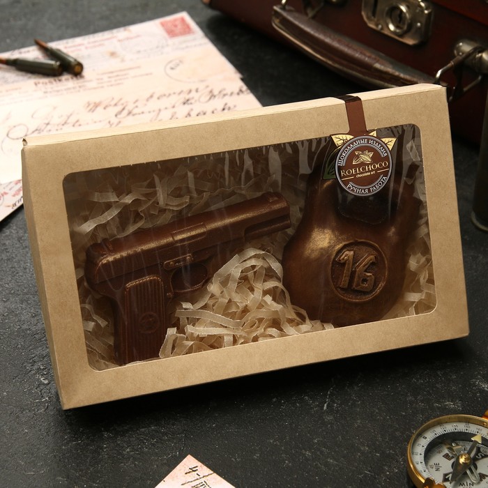 Набор шоколадных фигурок «Пистолет и Гиря», 130 г
Набор шоколадных фигурок «Пистолет и Гиря», 130 г
