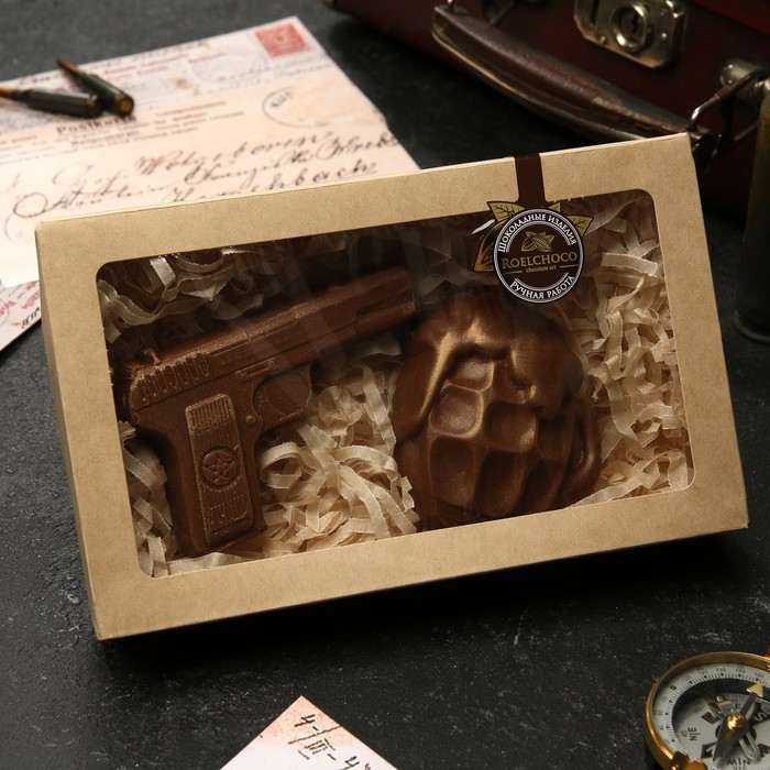 Набор шоколадных фигурок «Пистолет и Кружка пива», 130 г
Набор шоколадных фигурок «Пистолет и Кружка пива», 130 г