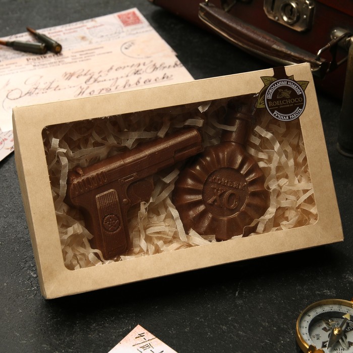 Набор шоколадных фигурок «Пистолет и Коньяк», 130 г
Набор шоколадных фигурок «Пистолет и Коньяк», 130 г