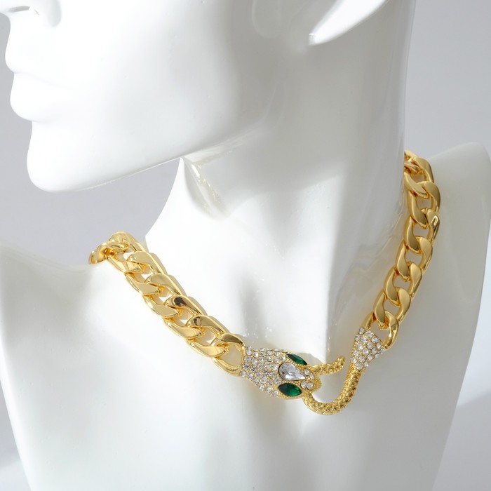 Чокер "Змея" цепь, цвет белый в золоте
Чокер "Змея" цепь, цвет белый в золоте