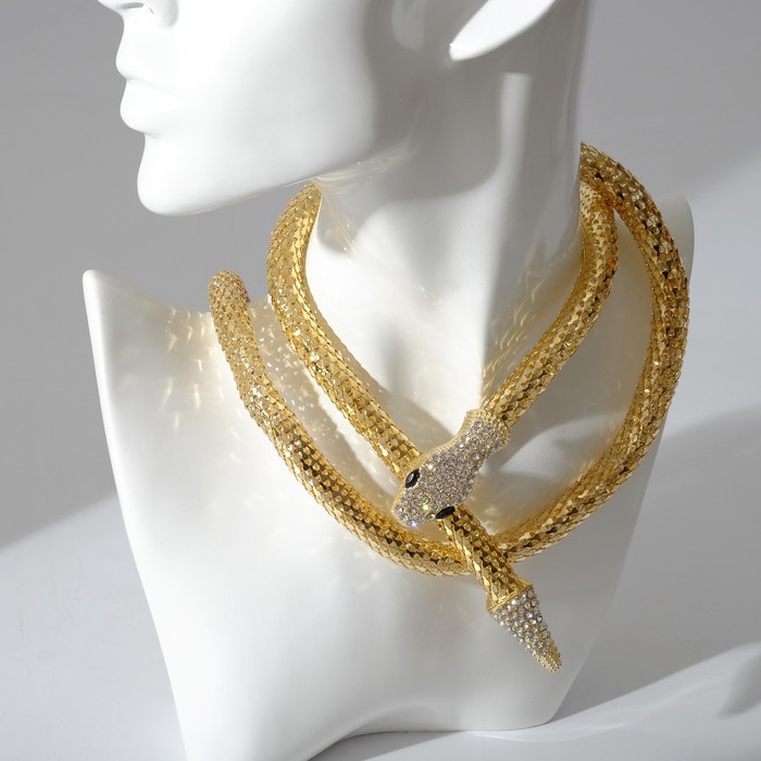 Колье "Змея" жгут на магните, цвет белый в золоте, 112 см 
Колье "Змея" жгут на магните, цвет белый в золоте, 112 см