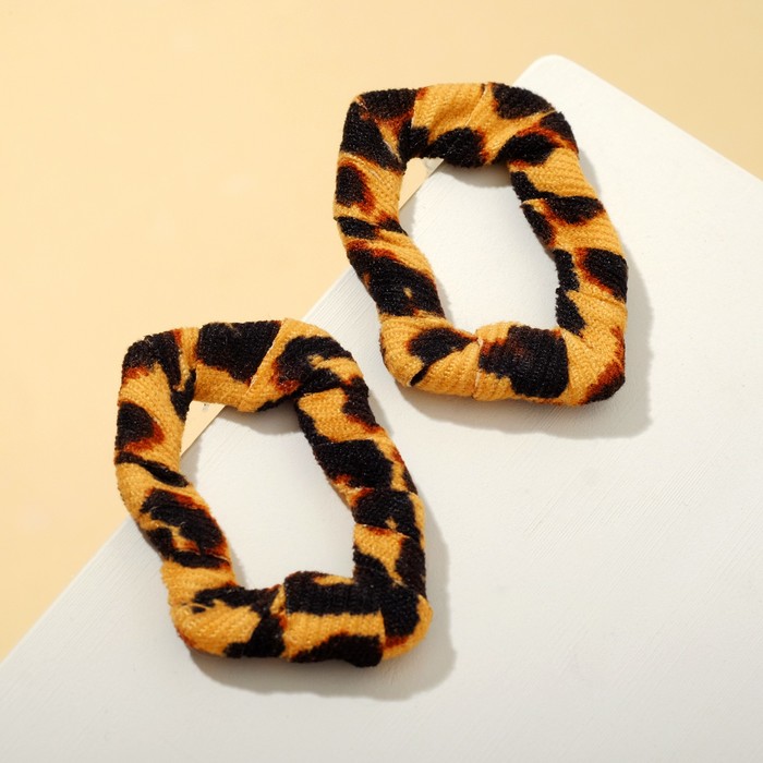 Серьги ассорти "Форма" прямоугольник, леопард, цвет жёлто-чёрный