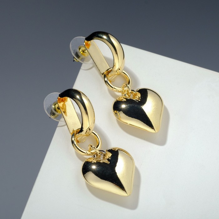 Серьги металл "Сердце" пухлое, цвет золото
Серьги металл "Сердце" пухлое, цвет золото