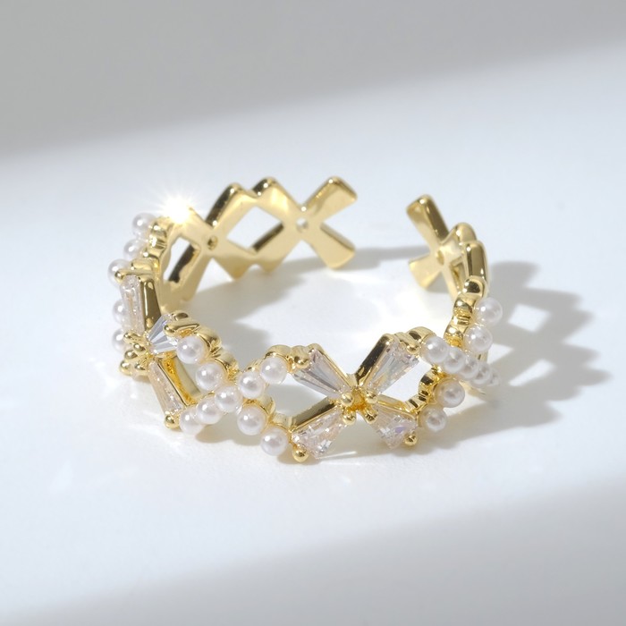 Кольцо "Икс", цвет белый в золоте, безразмерное
Кольцо "Икс", цвет белый в золоте, безразмерное