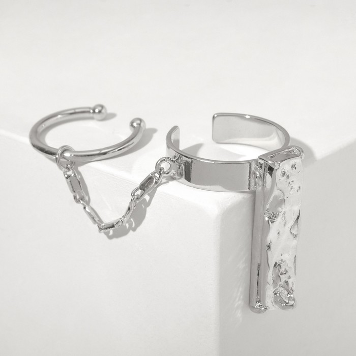 Кольцо "Тренд" двойное на цепочке, цвет серебро, безразмерное
Кольцо "Тренд" двойное на цепочке, цвет серебро, безразмерное