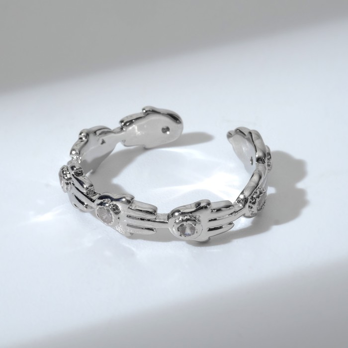 Кольцо "Ладонь", цвет серебро, безразмерное
Кольцо "Ладонь", цвет серебро, безразмерное