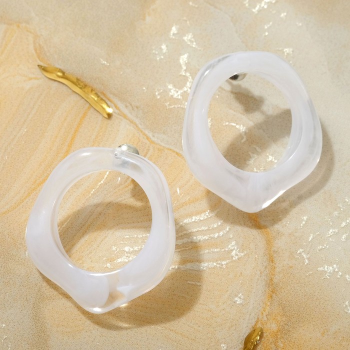 Серьги акрил "Тренд" неровное кольцо, прозрачный, цвет белый
Серьги акрил "Тренд" неровное кольцо, прозрачный, цвет белый