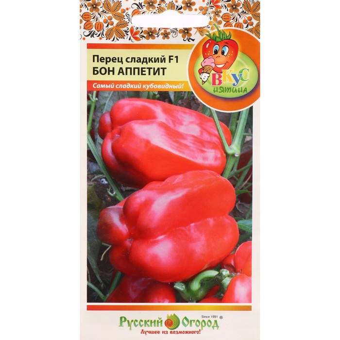 Семена Перец "Русский огород" сладкий "Бон Аппетит", F1, 20 шт.
Семена Перец "Русский огород" сладкий "Бон Аппетит", F1, 20 шт.