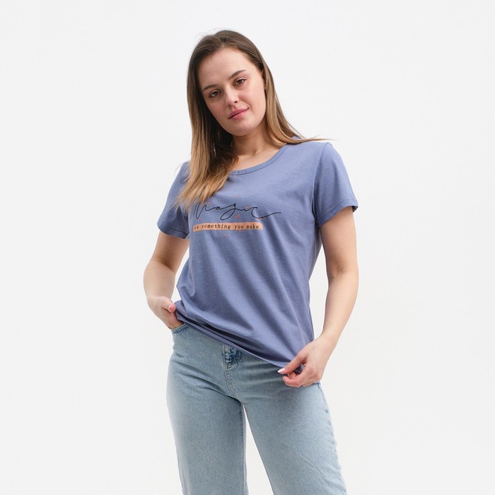 Футболка женская, цвет голубой, размер 52
Футболка женская, цвет голубой, размер 52