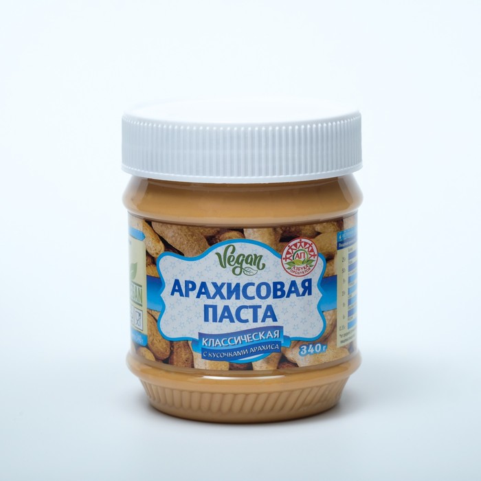 Арахисовая паста "АП" классическая c кусочками, 340 г
Арахисовая паста "АП" классическая c кусочками, 340 г