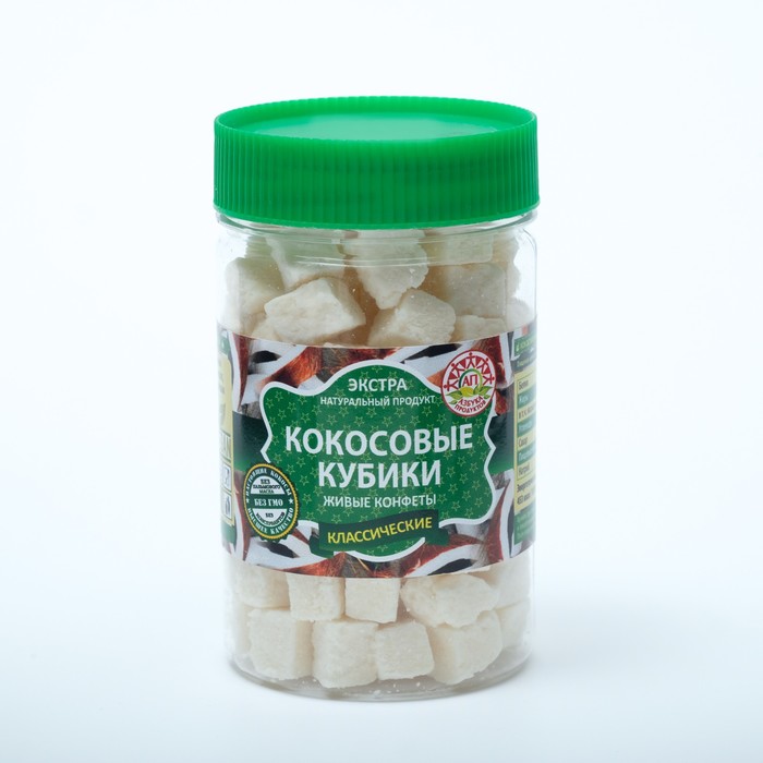 Кокосовые кубики "АП" классические, банка, 145 г 
Кокосовые кубики "АП" классические, банка, 145 г