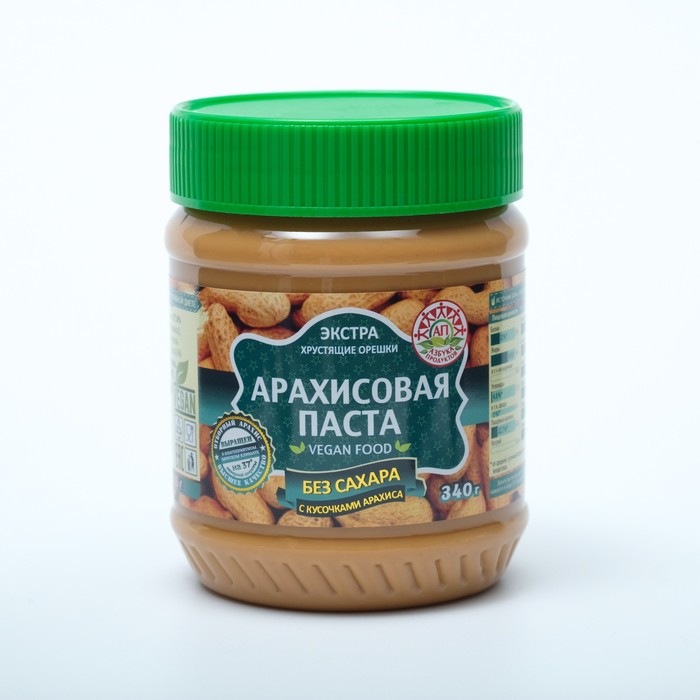 Арахисовая паста "АП" экстра, без сахара с кусочками, 340 г
Арахисовая паста "АП" экстра, без сахара с кусочками, 340 г