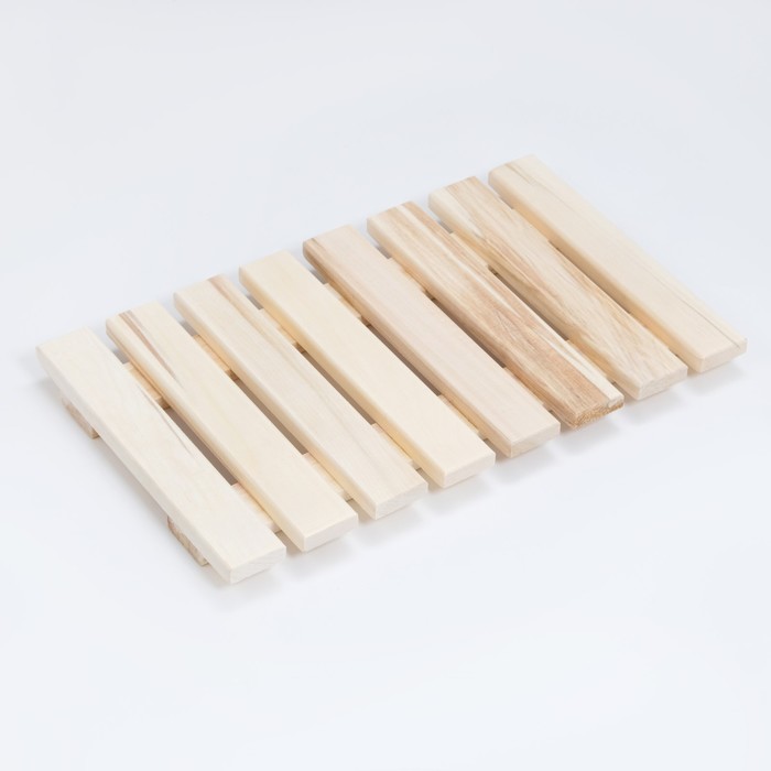 Слань (трапик) из липы, сорт "В" 50х30 см
Слань (трапик) из липы, сорт "В" 50х30 см