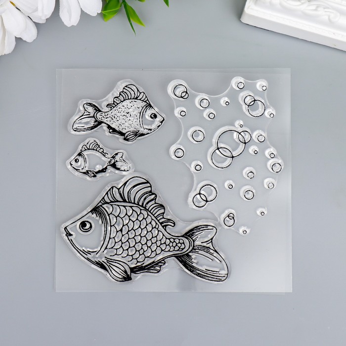 Штамп для творчества силикон "Рыбки и пузырьки" 10,5х10,5 см
Штамп для творчества силикон "Рыбки и пузырьки" 10,5х10,5 см