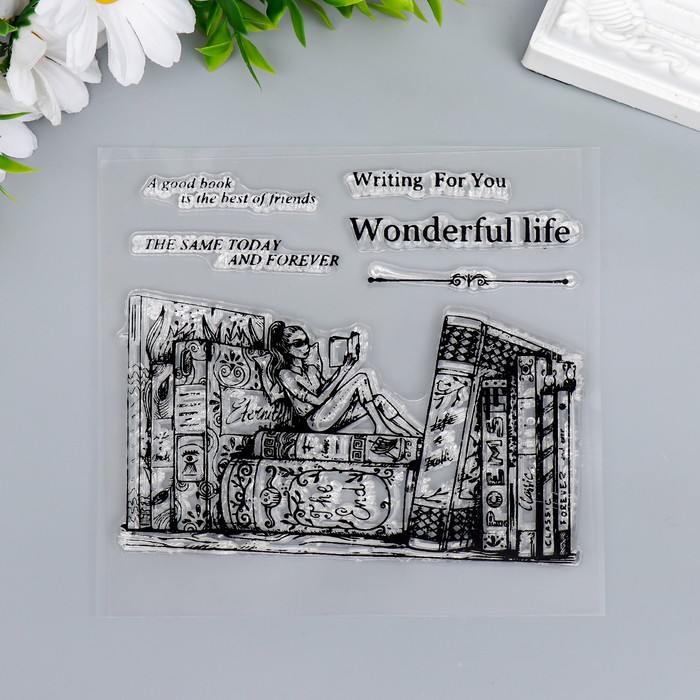 Штамп для творчества силикон "Девушка в библиотеке" 14х14 см
Штамп для творчества силикон "Девушка в библиотеке" 14х14 см