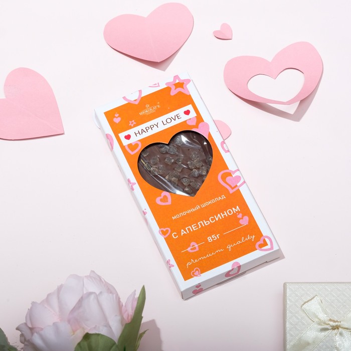 Шоколад молочный «Happy love», с апельсином, 85 г
Шоколад молочный «Happy love», с апельсином, 85 г