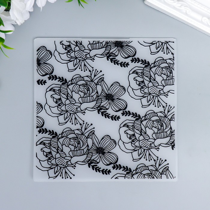 Трафарет для эмбосcирования пластик "Пионы" 13х13 см
Трафарет для эмбосcирования пластик "Пионы" 13х13 см