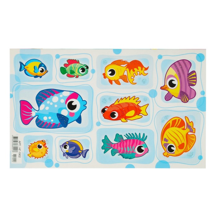 Наклейки "Рыбки" глиттер, мультяшные, 16 х 9,7 см 
Наклейки "Рыбки" глиттер, мультяшные, 16 х 9,7 см