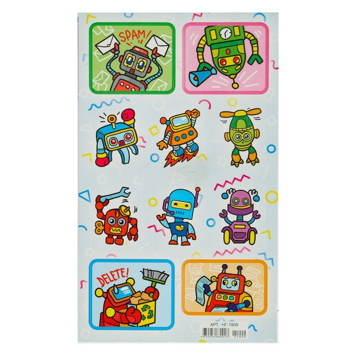 Наклейки "Роботы" глиттер, 16 х 9,7 см
Наклейки "Роботы" глиттер, 16 х 9,7 см