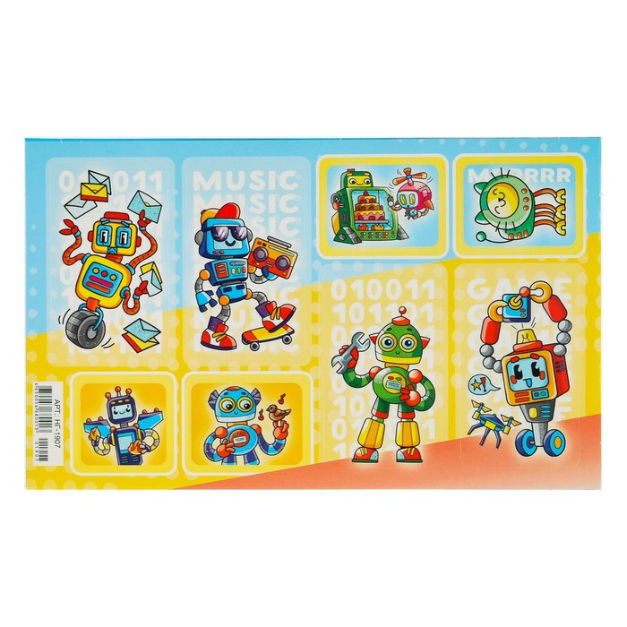Наклейки "Роботы" глиттер, музыка, 16 х 9,7 см
Наклейки "Роботы" глиттер, музыка, 16 х 9,7 см