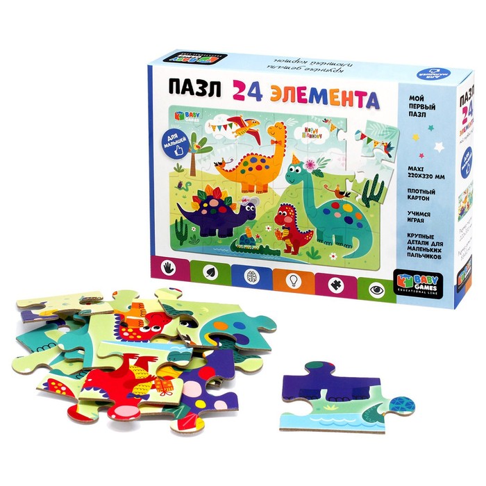 Пазл «День рождения Дино», 24 элемента
Пазл «День рождения Дино», 24 элемента