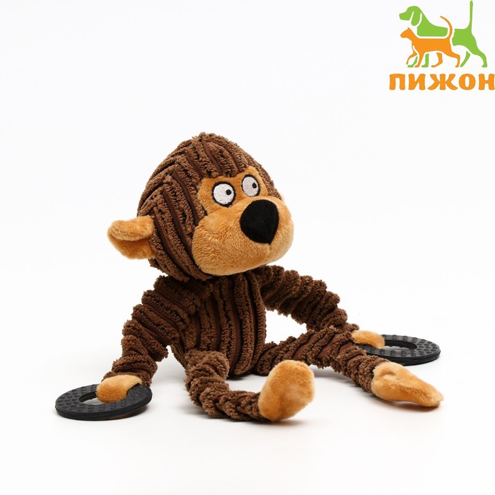 фото Игрушка текстильная с резиновыми кольцам "обезьяна", 26 х 10 см пижон