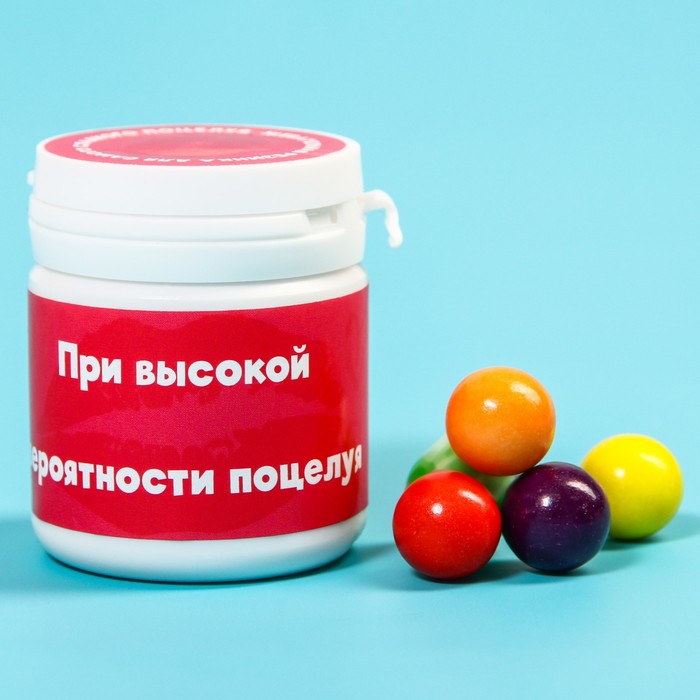 Жевательная резинка «При высокой вероятности поцелуя» в банке, 40 г.
Жевательная резинка «При высокой вероятности поцелуя» в банке, 40 г.