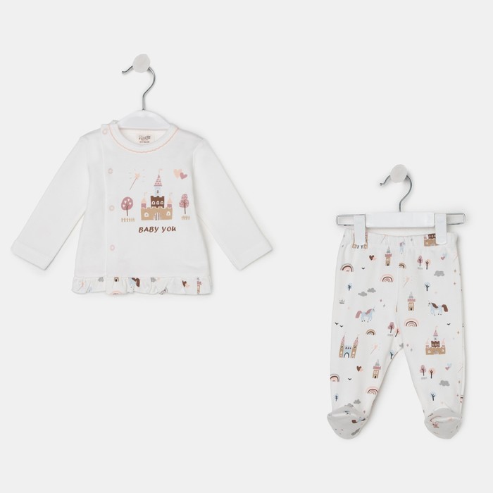 Комплект для девочки, цвет белый, рост 62-68 см 
Комплект для девочки, цвет белый, рост 62-68 см