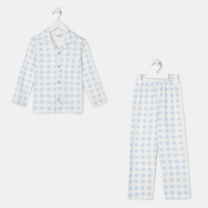 Пижама детская, цвет белый/голубой, рост 86-92 см
Пижама детская, цвет белый/голубой, рост 86-92 см