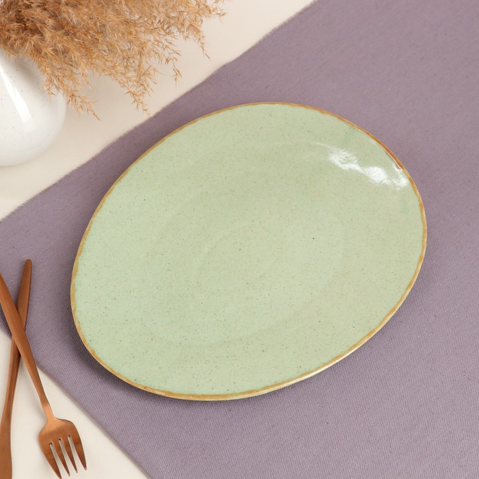 Тарелка подстановочная "Овальная", фисташка коричневый лофт, 24*30 см 
Тарелка подстановочная "Овальная", фисташка коричневый лофт, 24*30 см