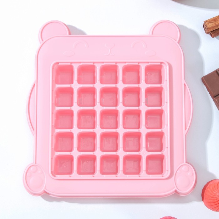 Форма для льда и шоколада «Медвежонок», 25 ячеек, 16,5×17×1,5 см, цвет МИКС
Форма для льда и шоколада «Медвежонок», 25 ячеек, 16,5×17×1,5 см, цвет МИКС