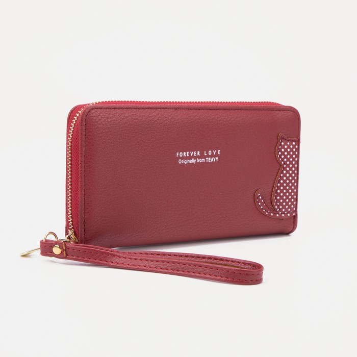 Кошелёк на молнии, цвет красный
Кошелёк на молнии, цвет красный