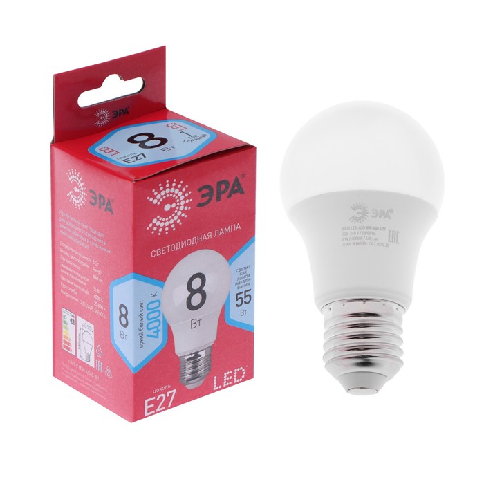 Лампа светодиодная ЭРА RED LINE ECO LED, E27, 8 Вт, 4000 К, 640 Лм, груша, нейтральнй белый
Лампа светодиодная ЭРА RED LINE ECO LED, E27, 8 Вт, 4000 К, 640 Лм, груша, нейтральнй белый