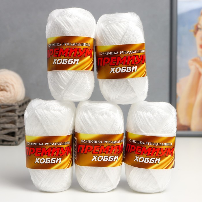 Пряжа "ПРЕМИУМ ХОББИ" 100% полипропилен 160м/50гр набор 5 шт (Белый)
Пряжа "ПРЕМИУМ ХОББИ" 100% полипропилен 160м/50гр набор 5 шт (Белый)