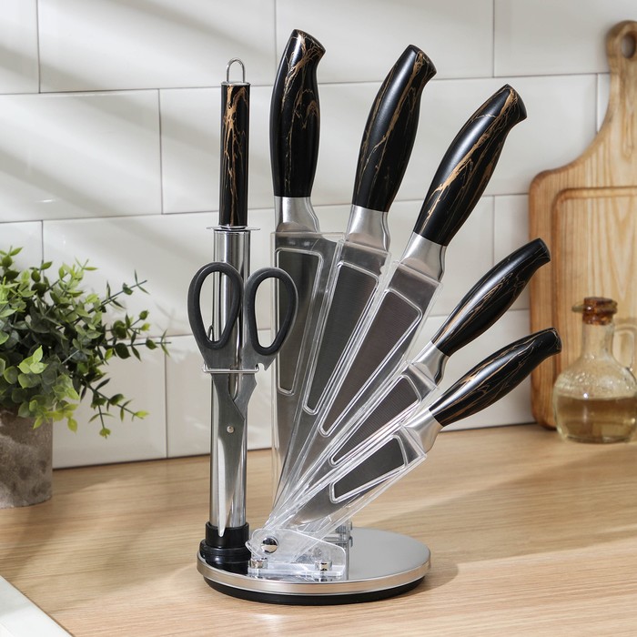 Набор ножей Zeus, 7 предметов, цвет чёрный
Набор ножей Zeus, 7 предметов, цвет чёрный