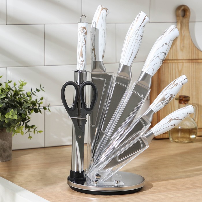 Набор ножей Zeus, 7 предметов, цвет белый
Набор ножей Zeus, 7 предметов, цвет белый