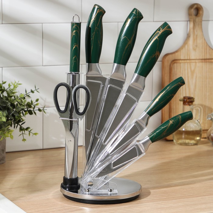 Набор ножей Zeus, 7 предметов, цвет изумрудный
Набор ножей Zeus, 7 предметов, цвет изумрудный