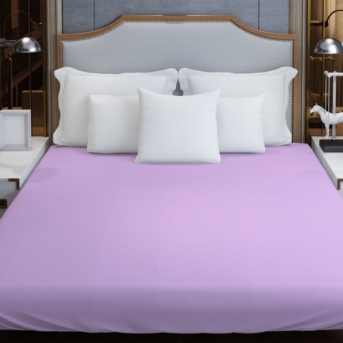 Трикотажная простынь на резинке 160х200х20см сиреневый кулирка, 120г/м хл100% 
Трикотажная простынь на резинке 160х200х20см сиреневый кулирка, 120г/м хл100%