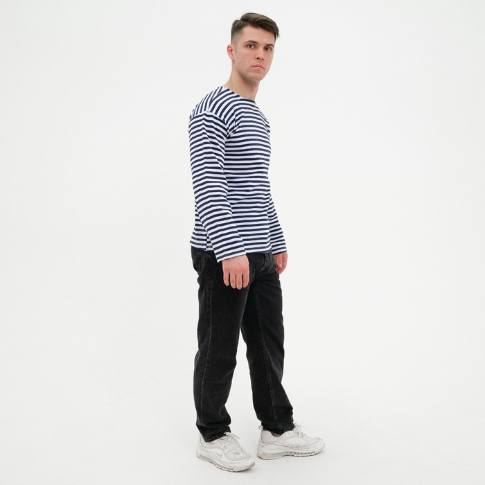 фото Лонгслив мужской, цвет белый/синий, размер 46 aerovintage