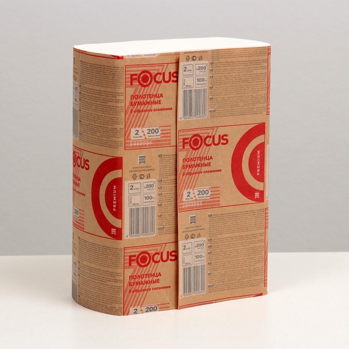 Полотенца бумажные Focus Premium (H2), 2 слоя, 24х21,5 Z-сложение, 200 шт.
Полотенца бумажные Focus Premium (H2), 2 слоя, 24х21,5 Z-сложение, 200 шт.