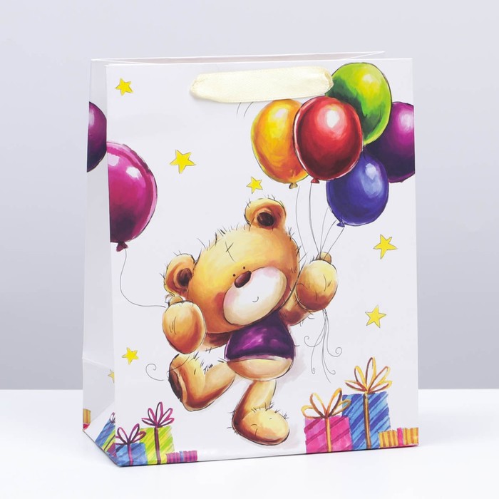 Пакет «Мишка с шариками», 20 х 16 х 8 см
Пакет «Мишка с шариками», 20 х 16 х 8 см
