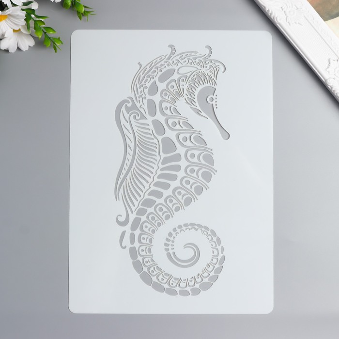 Трафарет пластик "Морской конёк в стиле мехенди" 29,7х21 см
Трафарет пластик "Морской конёк в стиле мехенди" 29,7х21 см