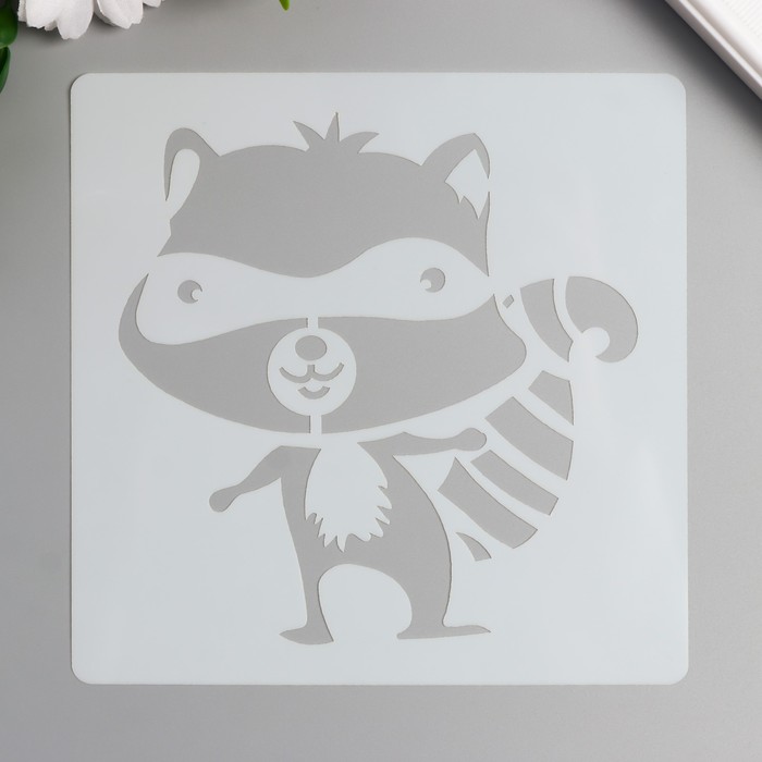 Трафарет пластик "Зверята. Енотик" 15х15 см 
Трафарет пластик "Зверята. Енотик" 15х15 см