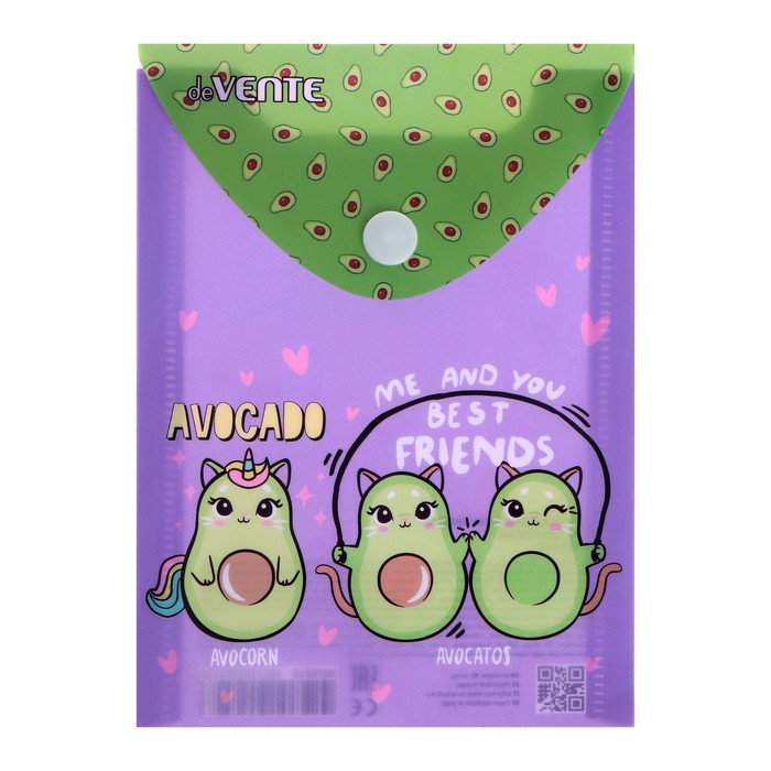 Папка-конверт на кнопке А6 deVENTE вертикальная, 114 х 158 мм, 150 мкм, "Avocado"
Папка-конверт на кнопке А6 deVENTE вертикальная, 114 х 158 мм, 150 мкм, "Avocado"