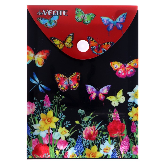 Папка-конверт на кнопке А6 deVENTE вертикальная, 114 х 158 мм, 150 мкм, "Бабочки"
Папка-конверт на кнопке А6 deVENTE вертикальная, 114 х 158 мм, 150 мкм, "Бабочки"