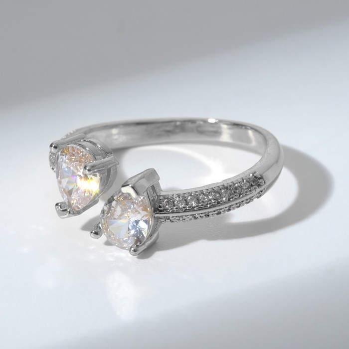 Кольцо "Сердечки" тонкое, цвет белый в серебре, безразмерное
Кольцо "Сердечки" тонкое, цвет белый в серебре, безразмерное